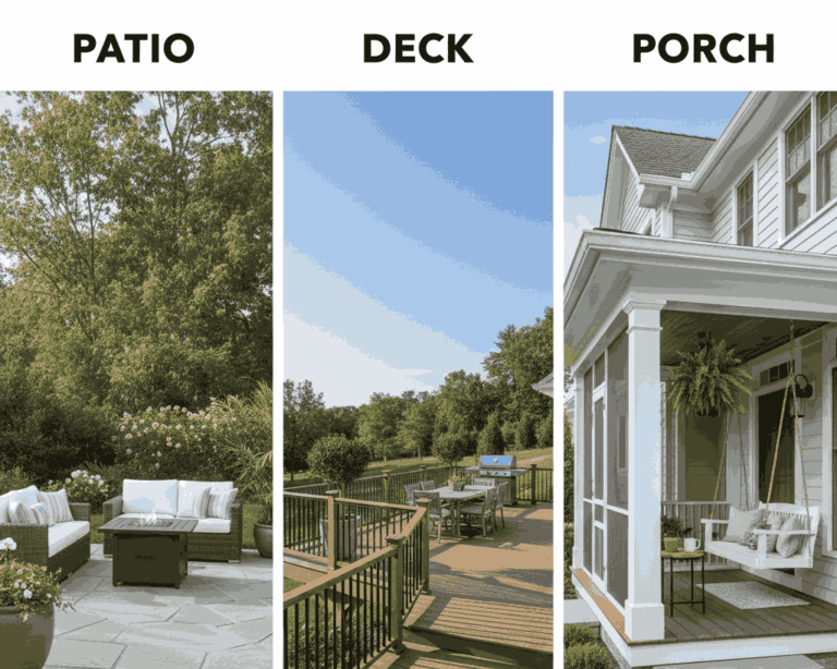 Patio vs Deck vs Porch: What’s the Difference | Sidex